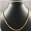 Image 2 : 1 PIECE TTL. 1 - 22KT YELLOW GOLD HEAVY PEA & SPIRAL BAR LINK CHAIN, WEIGHS 33.30 GRAMS AND IS 48CM