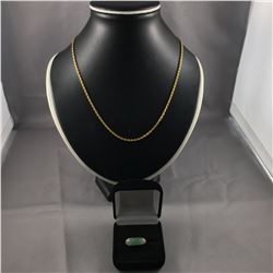 2 PIECES TTL. 1 - 22-24KT YELLOW GOLD CABLE LINK CHAIN, WEIGHS 19.20 GRAMS, 49CM LONG, REPL VALUE