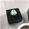 Image 2 : 3 PIECES TTL. 1 - LADIES 14KT YELLOW GOLD NATURAL BURMESE JADEITE VINTAGE STYLE DRESS RING,  1 OVAL