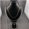 Image 1 : 2 PIECES TTL. 1 - 22-24KT YELLOW GOLD "TIGER'S EYE" STYLE LINK CHAIN, WEIGHS 21.20GRAMS, 51CM LONG,