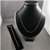 Image 1 : 2 PIECES TTL. 1 - 22-24KT YELLOW GOLD CURBED LINK CHAIN, WEIGHS 23.30GRAMS, 52CM LONG, CLASP MARKED
