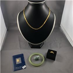 5 PIECES TTL.1-ONE 22-24KT YELLOW GOLD LINK STYLE NECKLACE, WEIGHS 13.80 GRAMS, APPROX. 43 CM. LONG,