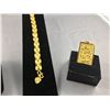 Image 3 : 3 ITEMS TTL. 1-ONE 22-24KT YELLOW GOLD LINK STYLE BRACELET, WEIGHS 23.30 GRAMS, 8.75 X 7.40 MM.,