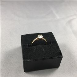 ONE LADIES 14KT YELLOW GOLD AND 18KT WHITE GOLD DIAMOND SET ENGAGEMENT OR DRESS RING, CLASSIC