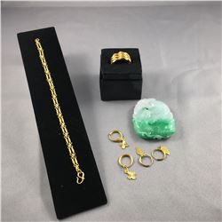 ONE 22-24KT YELLOW GOLD LINK STYLE BRACELET MARKED 999-9 REPLACEMENT VALUE: $850.00. ONE LADIES