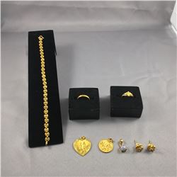 ONE 22KT-24KT YELLOW GOLD ROUND LINK BRACELET REPLACEMENT VALUE: $1800. ONE ROUND SHAPED 22-24KT