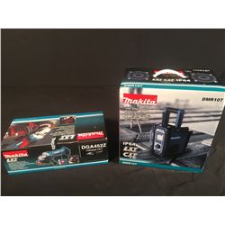 MAKITA LXT CORDLESS GRINDER & MAKITA LXT IP 64 JOB SITE RADIO