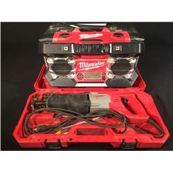 MILWAUKEE 12 AMP RECIPROCATING SAW & JOB SITE RADIO