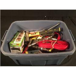 BIN OF ASSORTED HAND TOOLS & POWER TOOLS