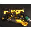 LOT OF ASSORTED POWER TOOLS: 2 DEWALT DRILLS WITH  3 BATTERIES, DEWALT SAWZALL & HITACHI GRINDER