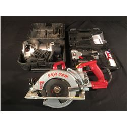 SKILSAW 15 AMP CIRCULAR SAW, PORTER CABLE ROUTER & PORTER CABLE FINISH NAILER