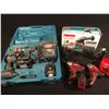 Image 1 : MAKITA CORDLESS DRILL KIT, 2 MAKITA CORDLESS GRINDERS & PAIR OF MILWAUKEE DRILLS WITH CHARGER