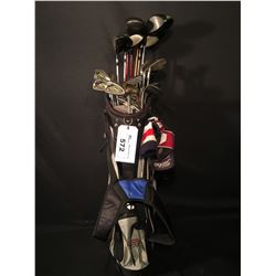 TAYLORMADE GOLF BAG WITH RH CLUBS: ASSORTED CALLAWAY/PING DRIVERS/WOODS, PING IRONS & ASSORTED
