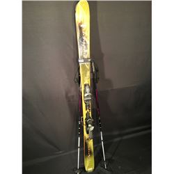 ROSSIGNOL 168 CM DOWNHILL SKIS WITH BINGINGS & POLES