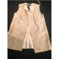LAFAYETTE 148 NEW YORK BEIGE LEATHER/SUEDE VEST - SIZE SMALL - MSRP $2168