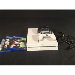 WHITE PLAYSTATION 4 WITH 2 CONTROLLERS & 3 GAMES