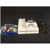 Image 1 : WHITE PLAYSTATION 4 WITH 2 CONTROLLERS & 3 GAMES