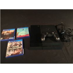 BLACK PLAYSTATION 4 WITH 1 CONTROLLER & 3 GAMES