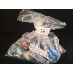 BAG OF ASSORTED TOOTHBRUSHES, INSOLES, NAIL CARE PRODUCTS