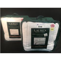 PAIR OF RALPH LAUREN KING SIZE DOWN ALTERNATIVE COMFORTERS