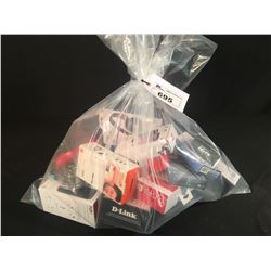 BAG OF ASSORTED ELECTRONICS: BEATS & SONY HEADPHONES, BLUETOOTH SPEAKERS, SECURITY CAMERA & MORE