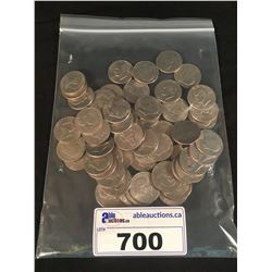 BAG OF APPROX 60 ASSORTED US DOLLAR COINS