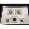 Image 1 : 2 - 1947 CANADA 50 CENT COINS, 1914 CANADA ONE CENT COIN, 1917 CANADA 25 CENT COIN & 1907 CANADA 10