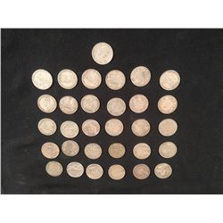 LOT OF 31 ASSORTED EARLY TO MID 20TH CENTURY CANADA 50 CENT, US HALF DOLLAR & FLORIAN COINS