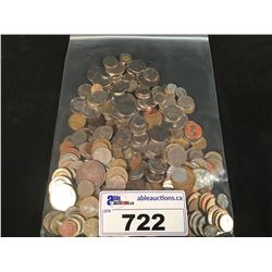 BAG OF ASSORTED CANADIAN & FOREIGN COINS