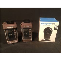 PAIR OF GARMIN FORERUNNER 35 GPS SPORT WATCHES & DROPCAM PRO SECURITY CAMERA