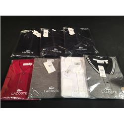 LOT OF 7 MENS DESIGNER LACOSTE SHIRTS & SWEATERS