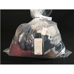 BAG OF ASSORTED MENS DESIGNER CLOTHING: PANTS, SWEATERS, JACKETS