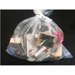 BAG OF ASSORTED ELECTRONICS: HEADPHONES, ROUTERS & MORE