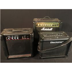 LOT OF 3 GUITAR AMPS: MARSHALL, BLACKSTAR & OTHER