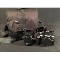 CANON REBEL T3 DSLR DIGITAL CAMERA WITH 18-55 MM LENS & BAG