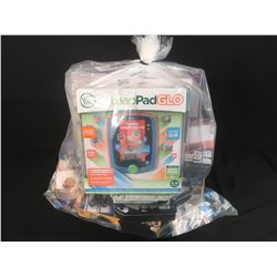 BAG OF ASSORTED TOYS: LEAPFROG, LEGO, DRONES, DARTBOARD & MORE