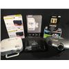 844  LOT OF ASSORTED PROJECTORS, SPEAKERS, PRINTER, HDMI CABLE, ETC