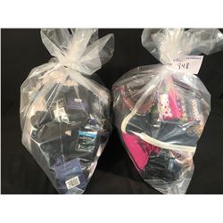 2 BAGS OF ASSORTED CLOTHING: SOCKS, ETC.