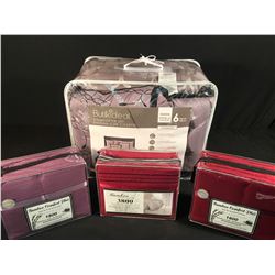 QUEEN SIZE COMFORTER SET & 3 SETS OF ASSORTED BAMBOO SHEETS
