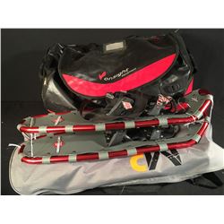 LOT OF ASSORTED SNOW SHOES & BAGS