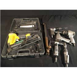 LOT OF ASSORTED PNEUMATIC TOOL & BOSTITCH NAIL GUN