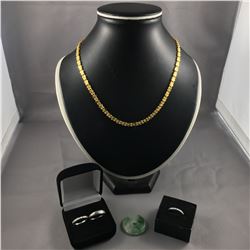 ONE 22-24KT YELLOW GOLD LINK STYLE CHOKER LENGTH NECKLACE 24.30 GRAMS MARKED 999.9. REPLACMENT