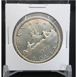 1959 Canadian Silver $1 Dollar Coin