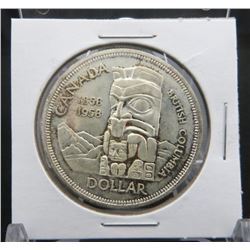 1958 Canadian Silver Totem Pole $1 Coin