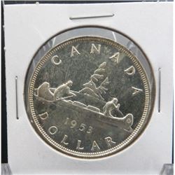 1953 Canadian Silver $1 Dollar Coin