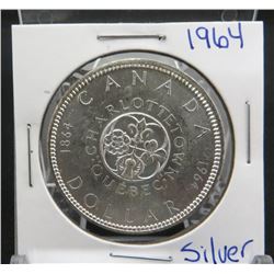 1964 Canadian Silver $1 Dollar Coin
