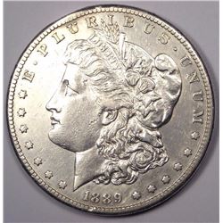 1889-CC Morgan Silver  Dollar AU-58 RARE KEY DATE! ONLY 350,000 MINTED