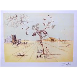 Salvador Dali DISEMBODIED TELEPHONE IN THE DESERT   Limited Edition Plate Signed Lithograph W/COA 32