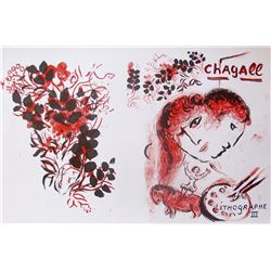 Marc Chagall Lithographe III 1974 Original Ltd Edition Lithograph W/coa