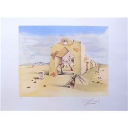 Salvador Dali PARANOIC VILLAGE Limited Edition Plate Signed Lithograph W/COA  32 x22 